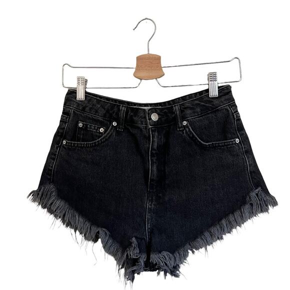 Topshop Moto Kiri Shorts in Washed Black Size 6 - Picture 2 of 12